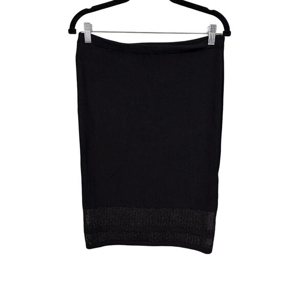 GUESS Womens Sheer Inset Mini Pencil Skirt Large Stretch Black - Picture 1 of 9